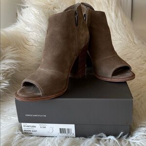 Katleen Peep Toe Suede booties by Vince Camuto